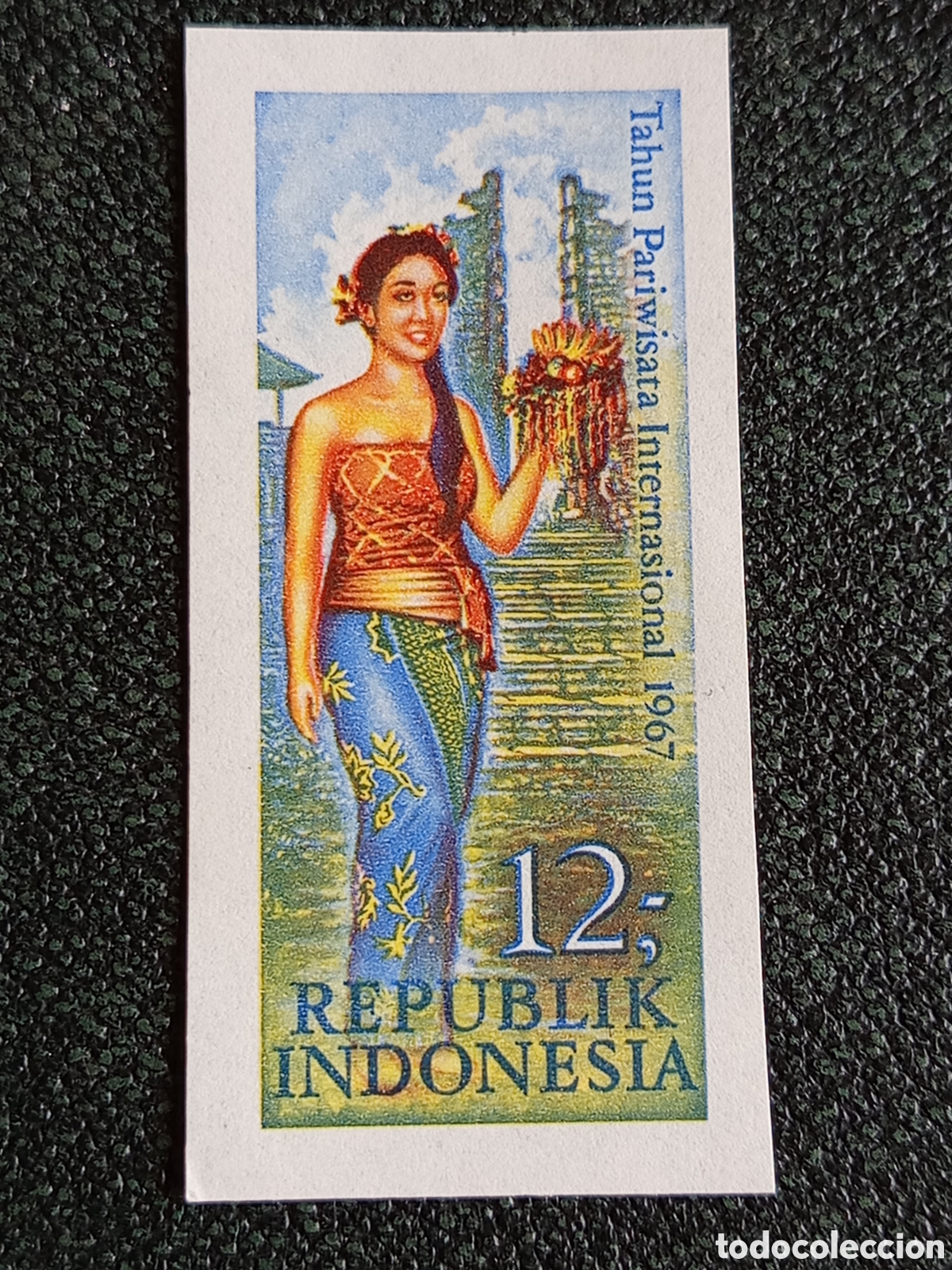 Sellos: Indonesia 1967 A&ntilde;o Internacional del Turismo 12R Sin Dentar MNH - Michel #552 U