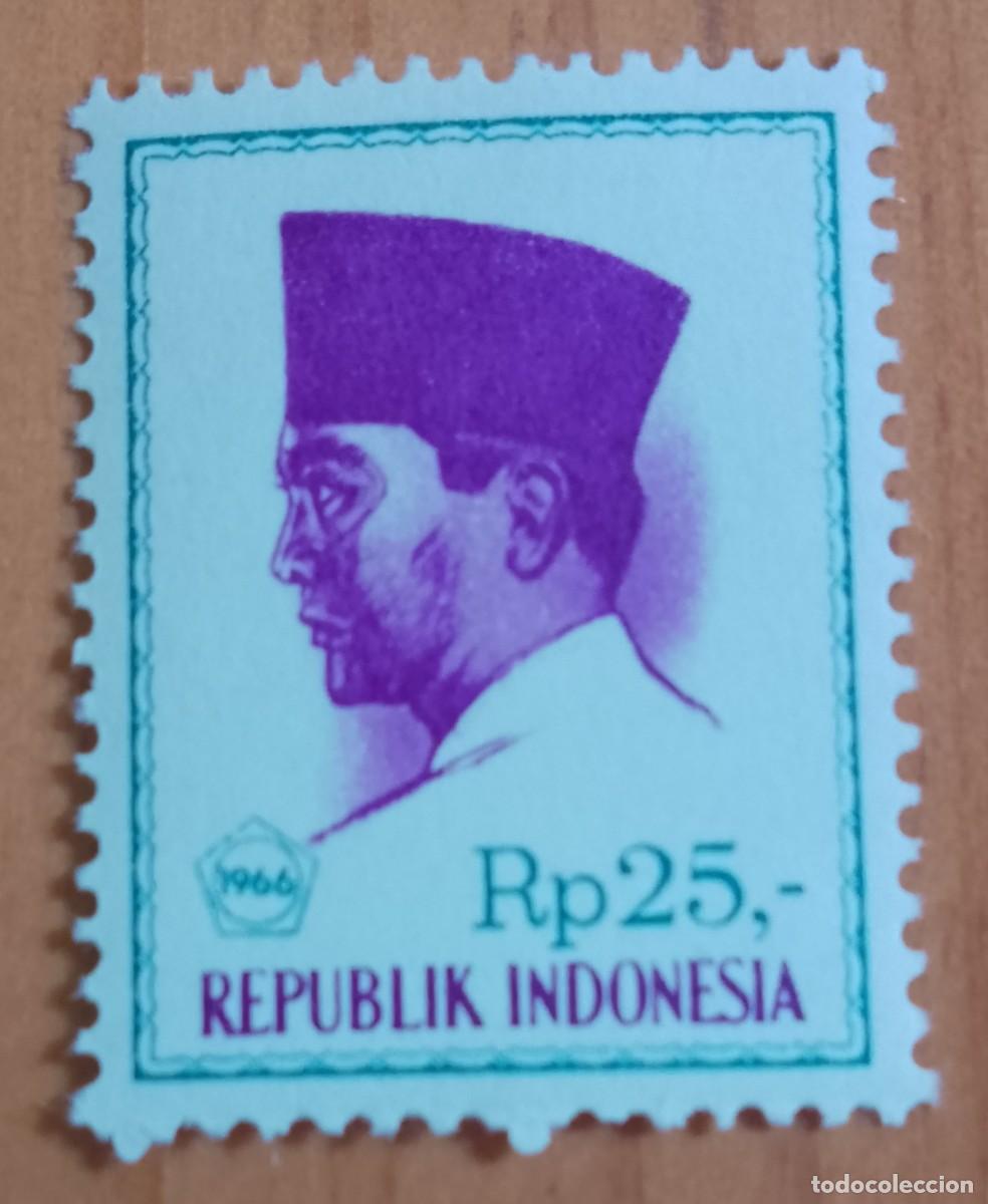 Sellos: INDONESIA - V/F RP 25 - A&Ntilde;O 1966 - PRESIDENTE: SUKARNO - VER DESCRIPCI&Oacute;N