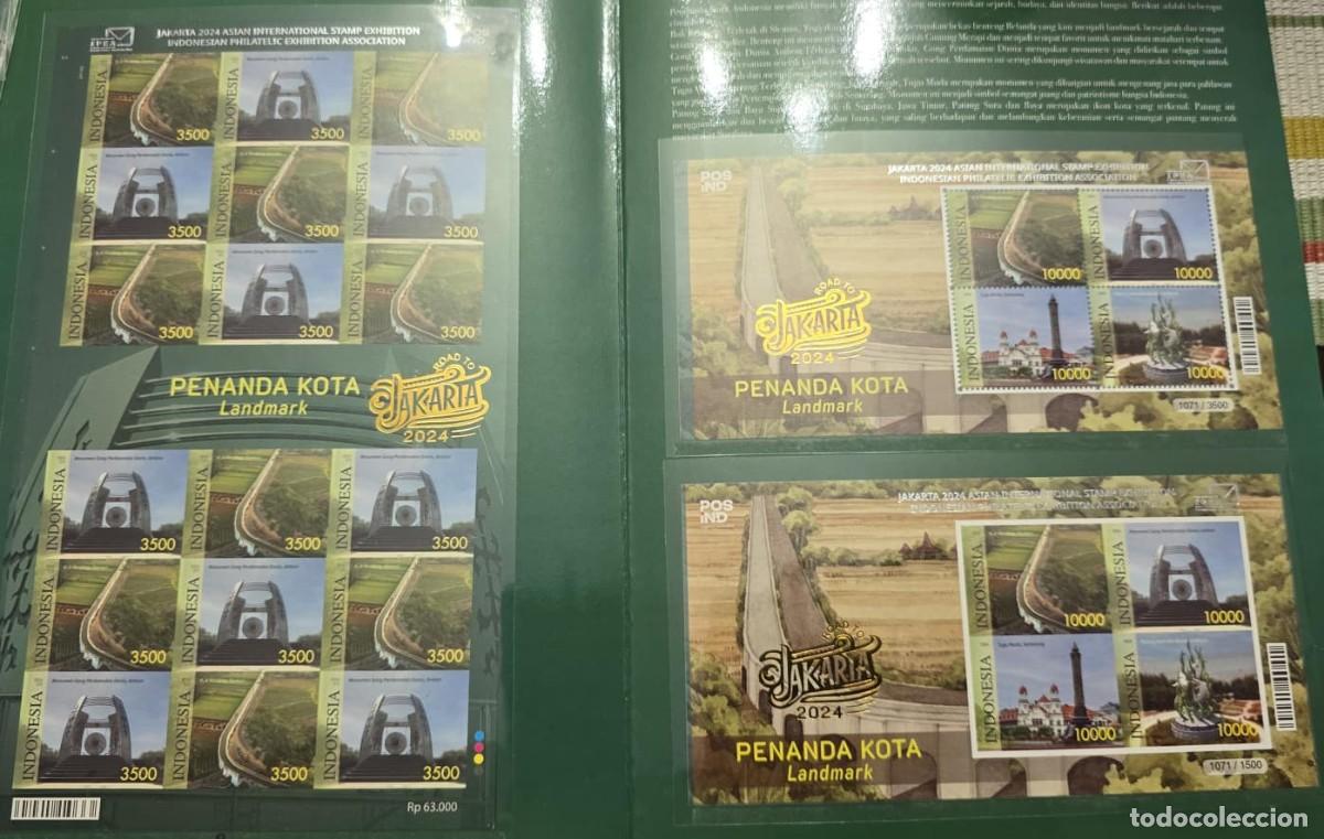 Sellos: O) 2024 INDONESIA, PERFORATED AND IMPERFORATED, JAKARTA INTERNATIONAL PHILATELIC EXHIBITION, BUK REN