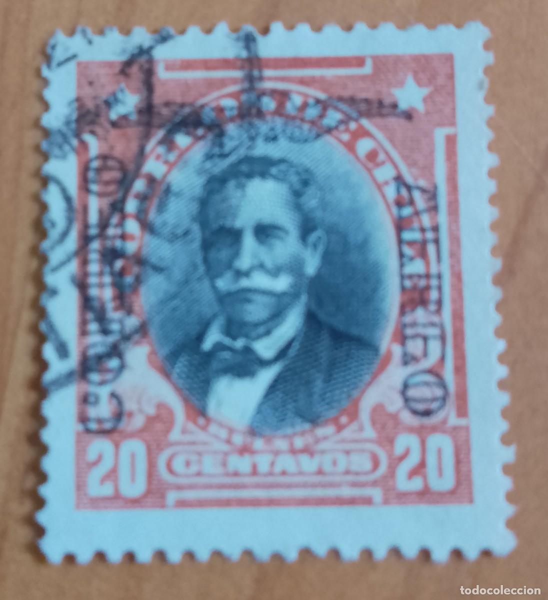 Sellos: CHILE - V/F 20 CENTAVOS - PRESIDENTE Y GENERAL MANUEL BULNE PRIETO - VER DESCRIPCI&Oacute;N