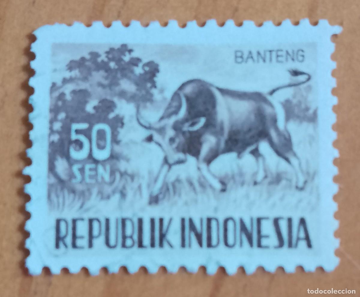 Sellos: INDONESIA - V/F 50 SEN - FAUNA, BUEY, BANTENG - VER DESCRIPCI&Oacute;N