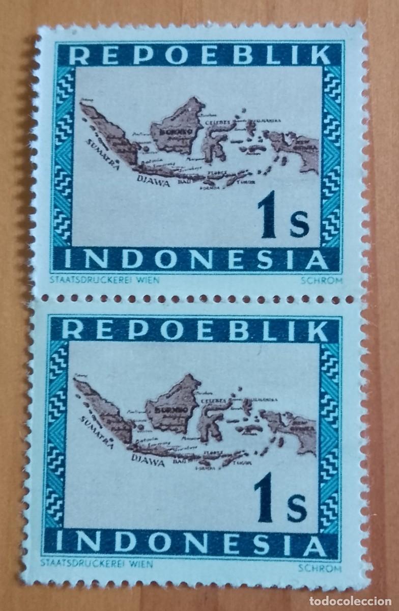 Sellos: INDONESIA, REPOEBLIK - V/F 1 S - A&Ntilde;O 1949, ISLAS - VER DESCRIPCI&Oacute;N