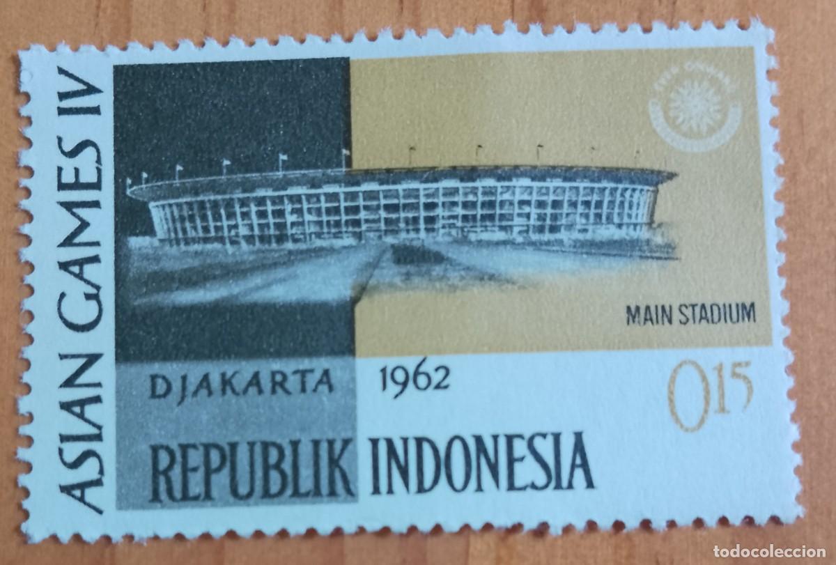 Sellos: INDONESIA - V/F 0,15 - DJAKARTA, ESTADIO PRINCIPAL - ASIAN GAMES IV- VER DESCRIPCI&Oacute;N