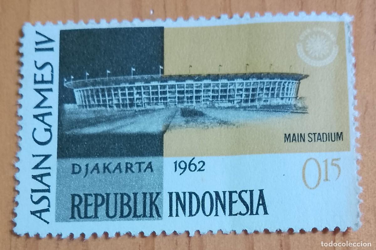 Sellos: INDONESIA - V/F 0,15 - DJAKARTA, ESTADIO PRINCIPAL - ASIAN GAMES IV- VER DESCRIPCI&Oacute;N