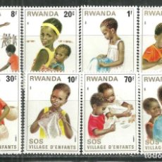 Sellos: RWANDA 1981 IVERT 984/91 *** CIUDAD DE LOS NIÑOS S.O.S. EN KIGALI - INFANTIL