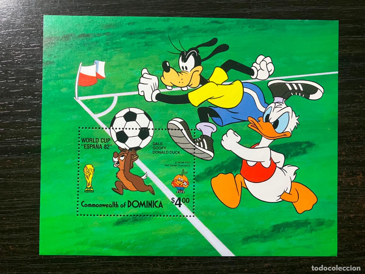 Sellos: DOMINICA - Sellos Walt Disney - HB Hojita Bloque - Copa de F&uacute;tbol Espa&ntilde;a 82