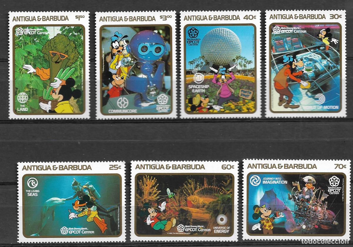 Sellos: ANTIGUA Y BARBUDA 1988, Ivert 1056/62 - TEMA WALT DISNEY - EPCOT CENTER. MNH.