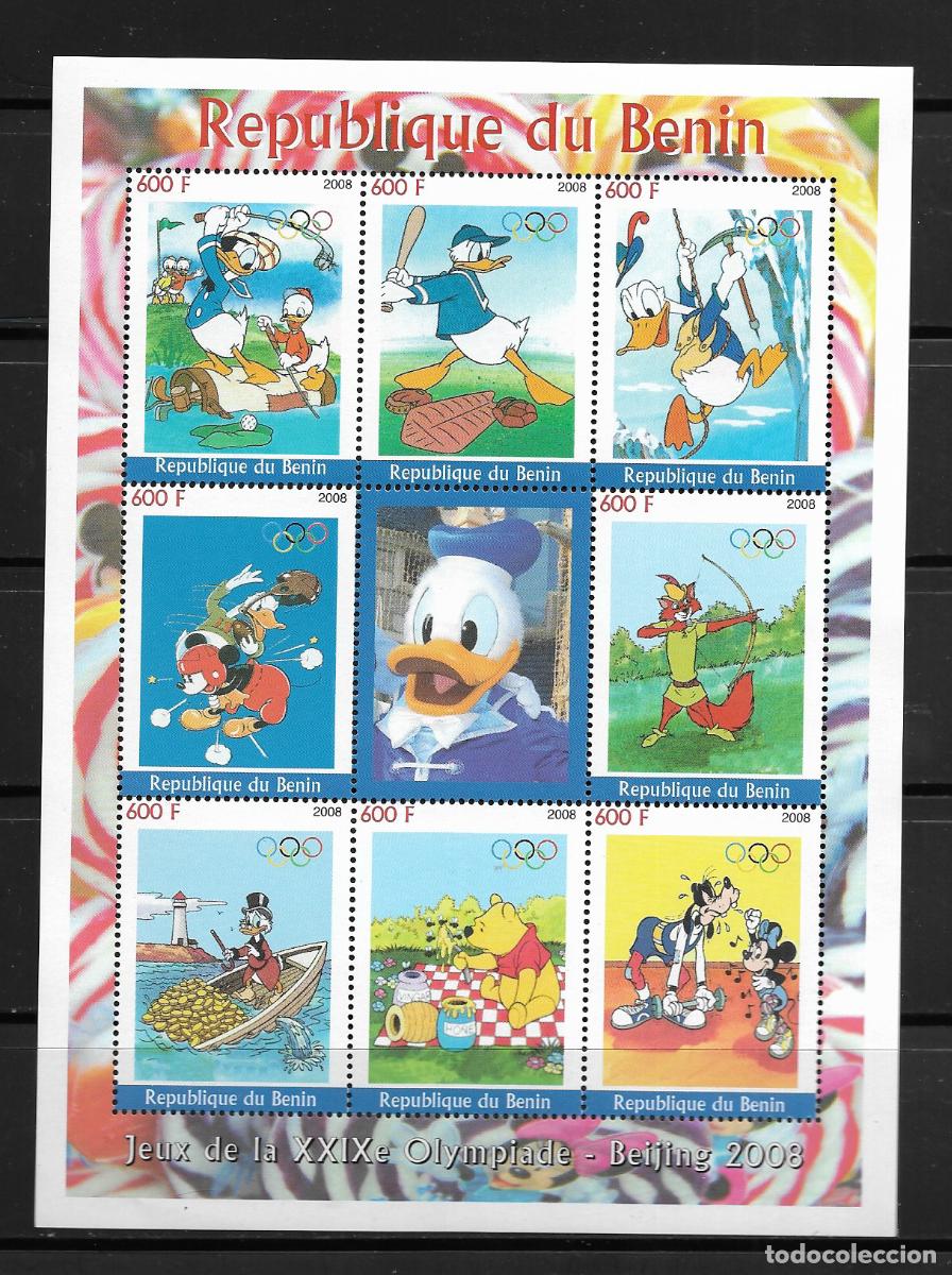 Sellos: BENIN 2008 HOJA BLOQUE TEMA WALT DISNEY - JUEGOS OLIMPIADA - BEIJING. MNH.