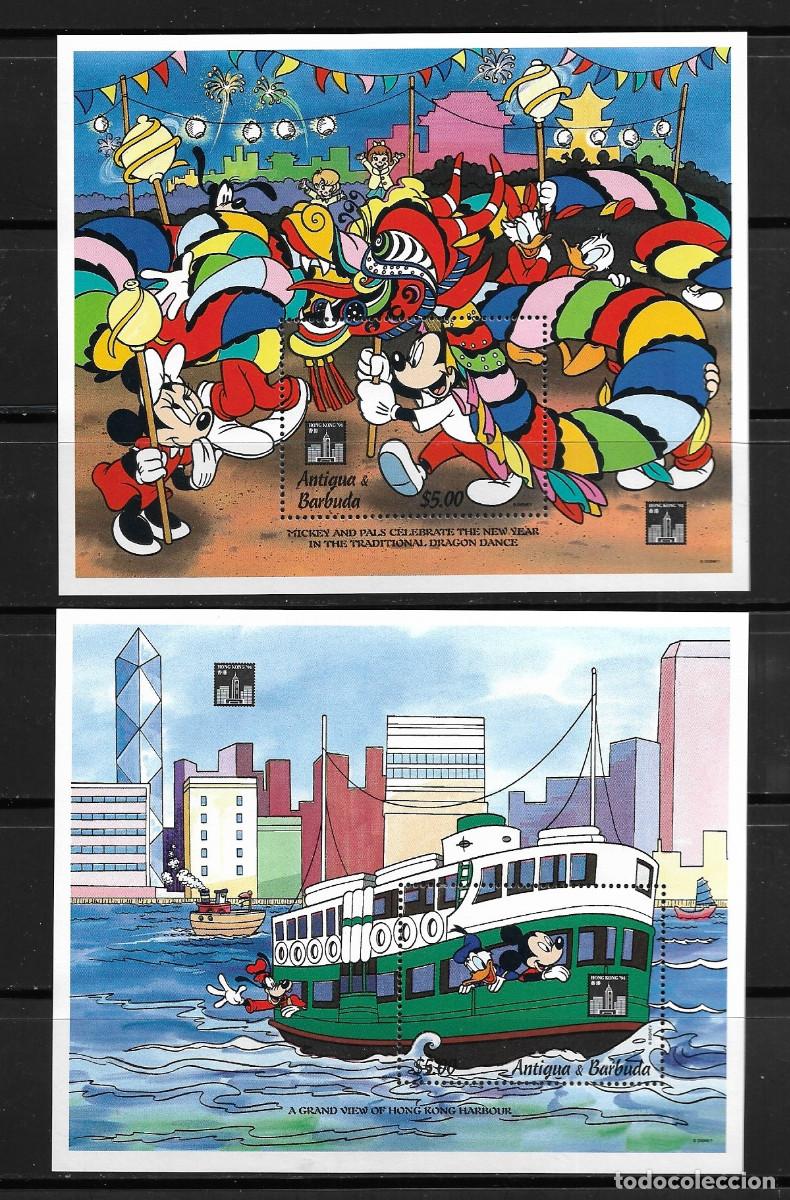 Sellos: ANTIGUA Y BARBUDA 1994, Ivert 282/83 - TEMA WALT DISNEY - HONG KONG. MNH.