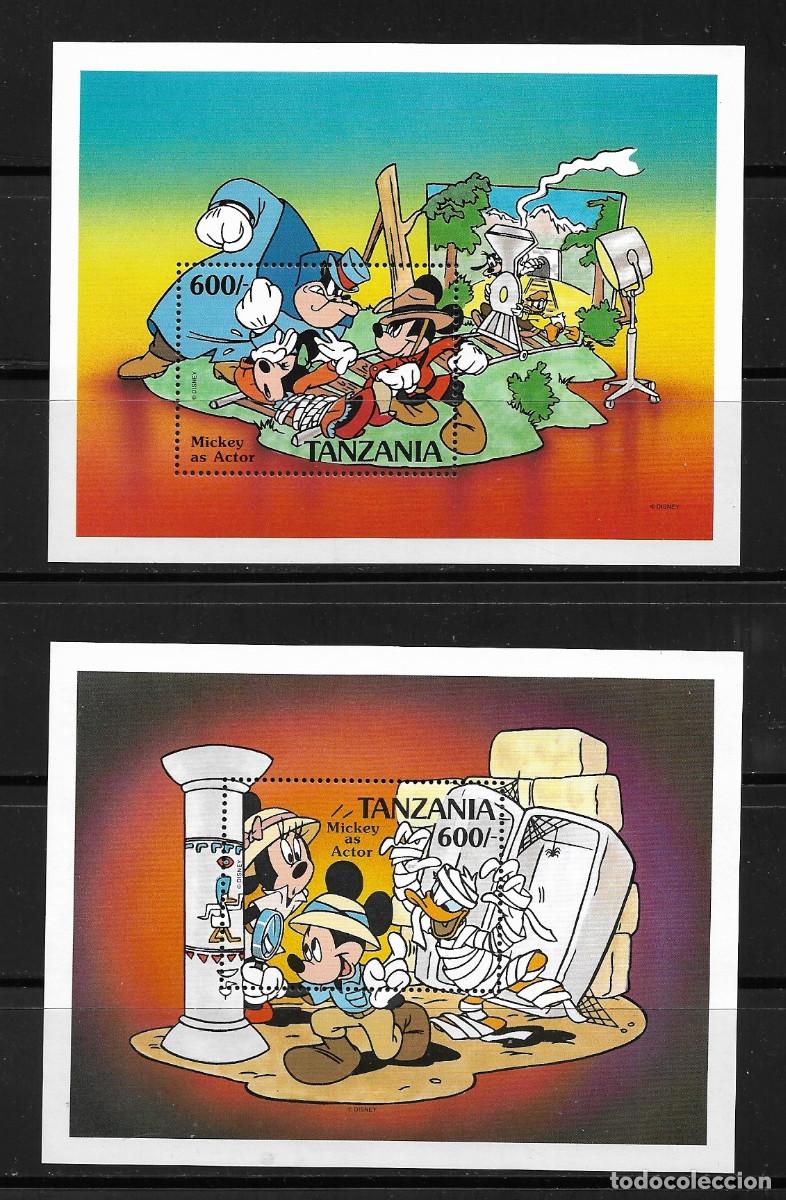 Sellos: TANZANIA 1991, Mi. 141/42 - HB. TEMA WALT DISNEY - MICKEY ACTOR. MNH.