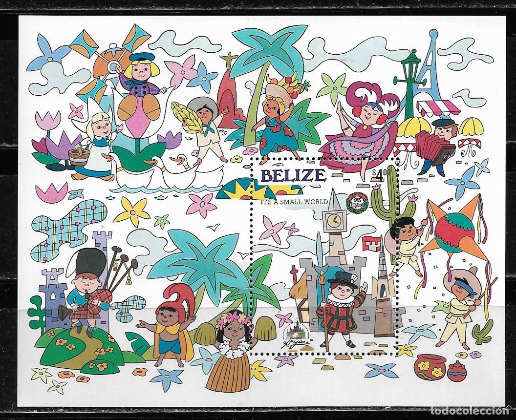 Sellos: BELIZE 1985, HOJA BLOQUE Ivert 63 - DISNEY - 30&ordm; ANIVERSARIO, PERSONAJES - . MNH.