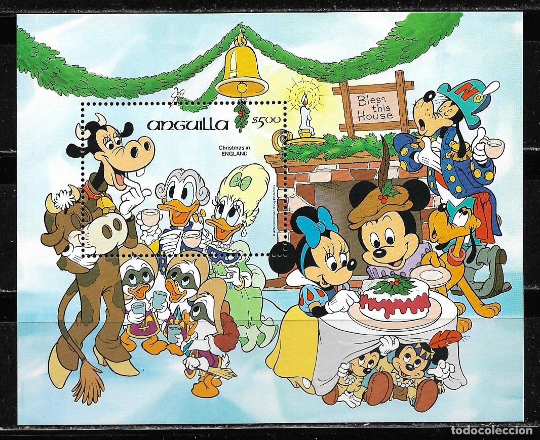 Sellos: ANGUILLA 1994, HOJA BLOQUE Mi. 59 - TEMA WALT DISNEY - NAVIDADES EN INGLATERRA - . MNH.