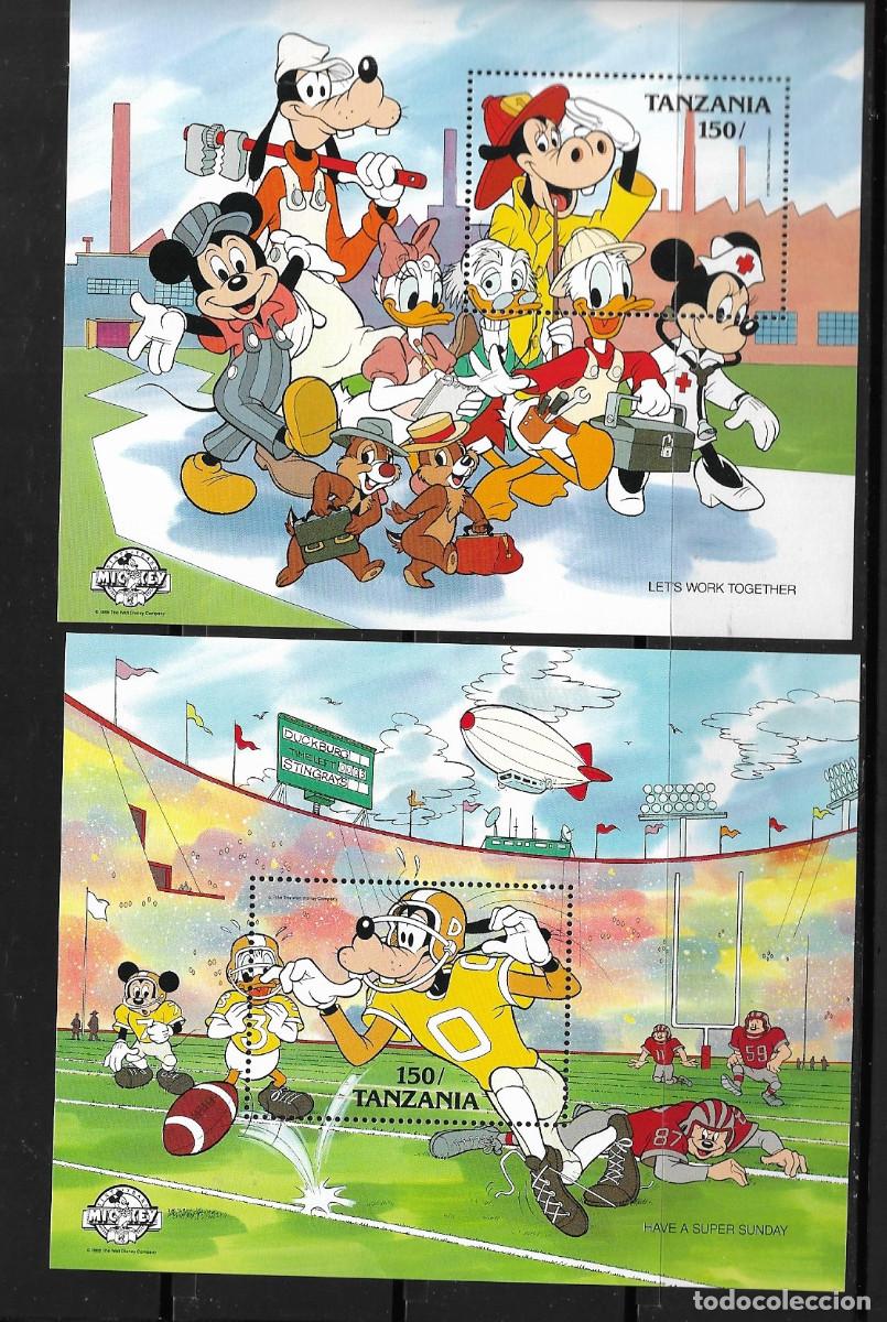 Sellos: TANZANIA 1988, HOJAS BLOQUE - WALT DISNEY. MNH.