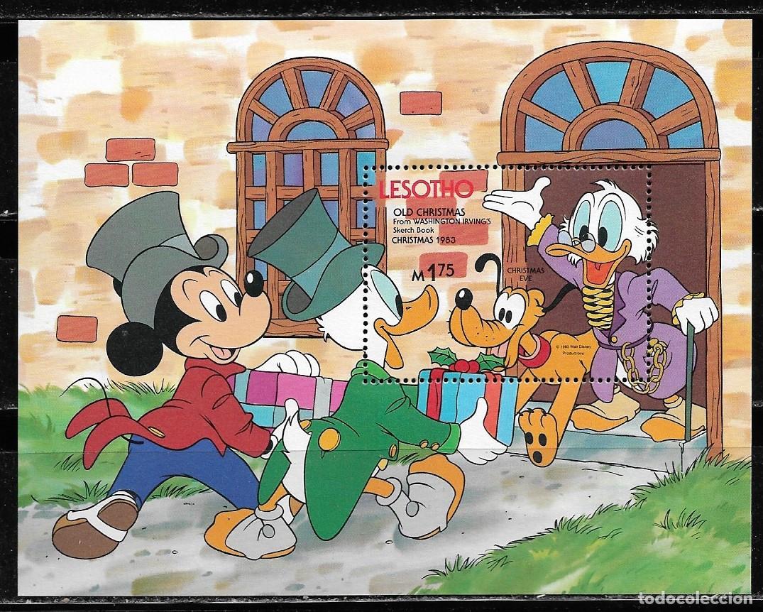 Sellos: LESOTHO 1983, HOJA BLOQUE 19 - WALT DISNEY - NAVIDAD. MNH