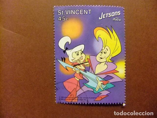 Sellos: 52 ST. VINCENT 1991 / JETSONS Los Supers&oacute;nicos LA FAMILIA del ESPACIO / YVERT 1297 FU