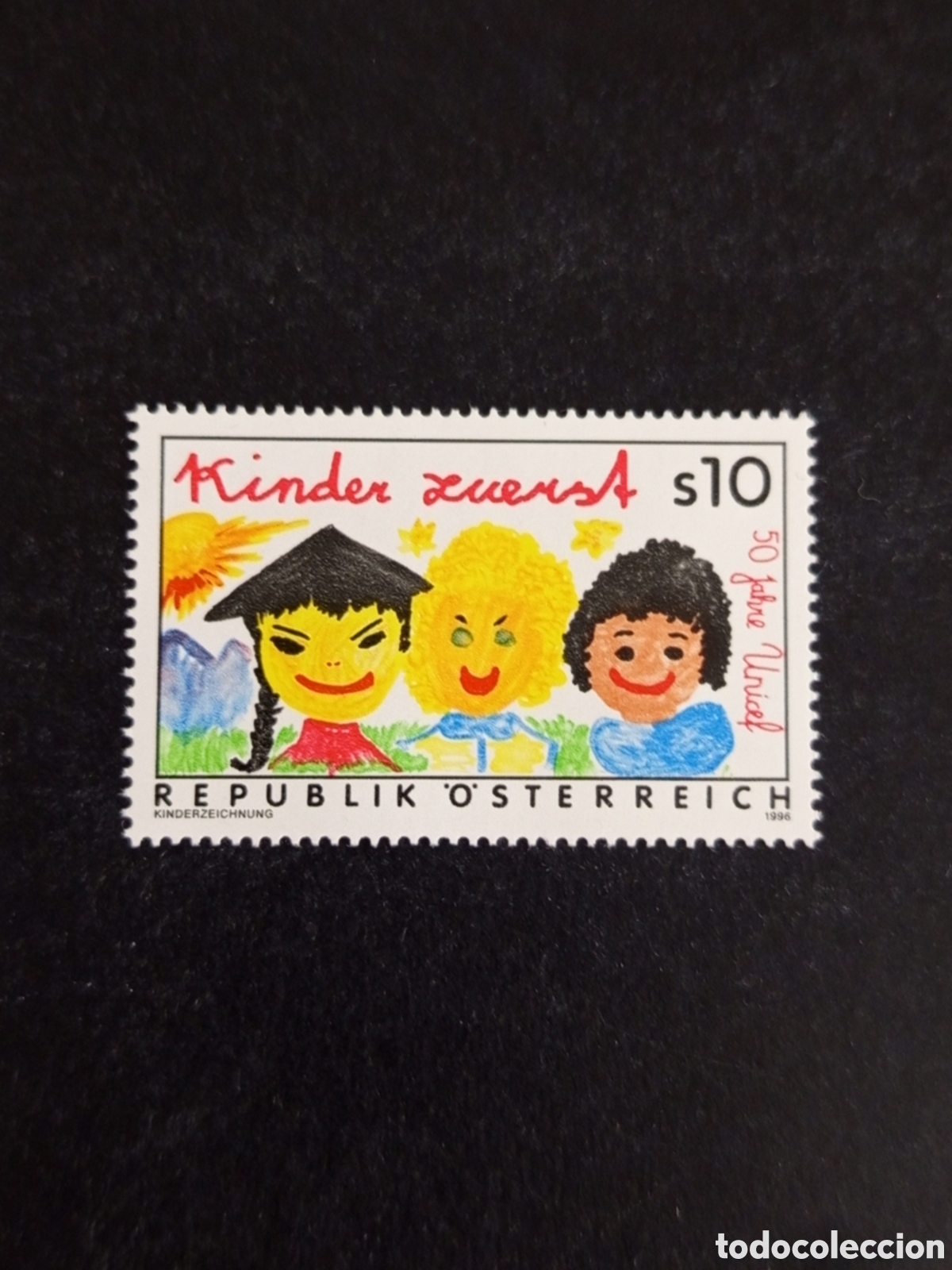 Sellos: AUSTRIA, 1996. UNICEF. Infancia. . Yvert 2036. Pedido m&iacute;nimo 3 &euro;. Ver fotos. Sello sin circular.