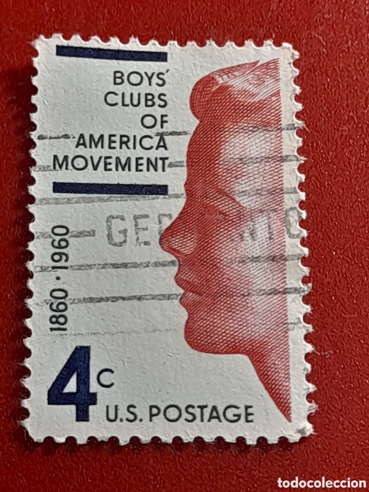 Sellos: Sello Estados Unidos mtdo/udo 1960. 100Anov clubes juvenil. Cara.