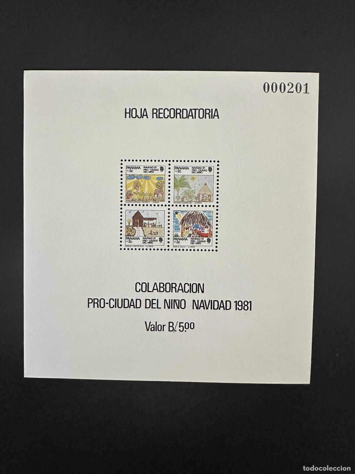 Sellos: Panam&aacute; 1981 Mi. &iquest;Bl.? Hoja de recuerdo arquitectura navide&ntilde;a Ciudad del Ni&ntilde;o