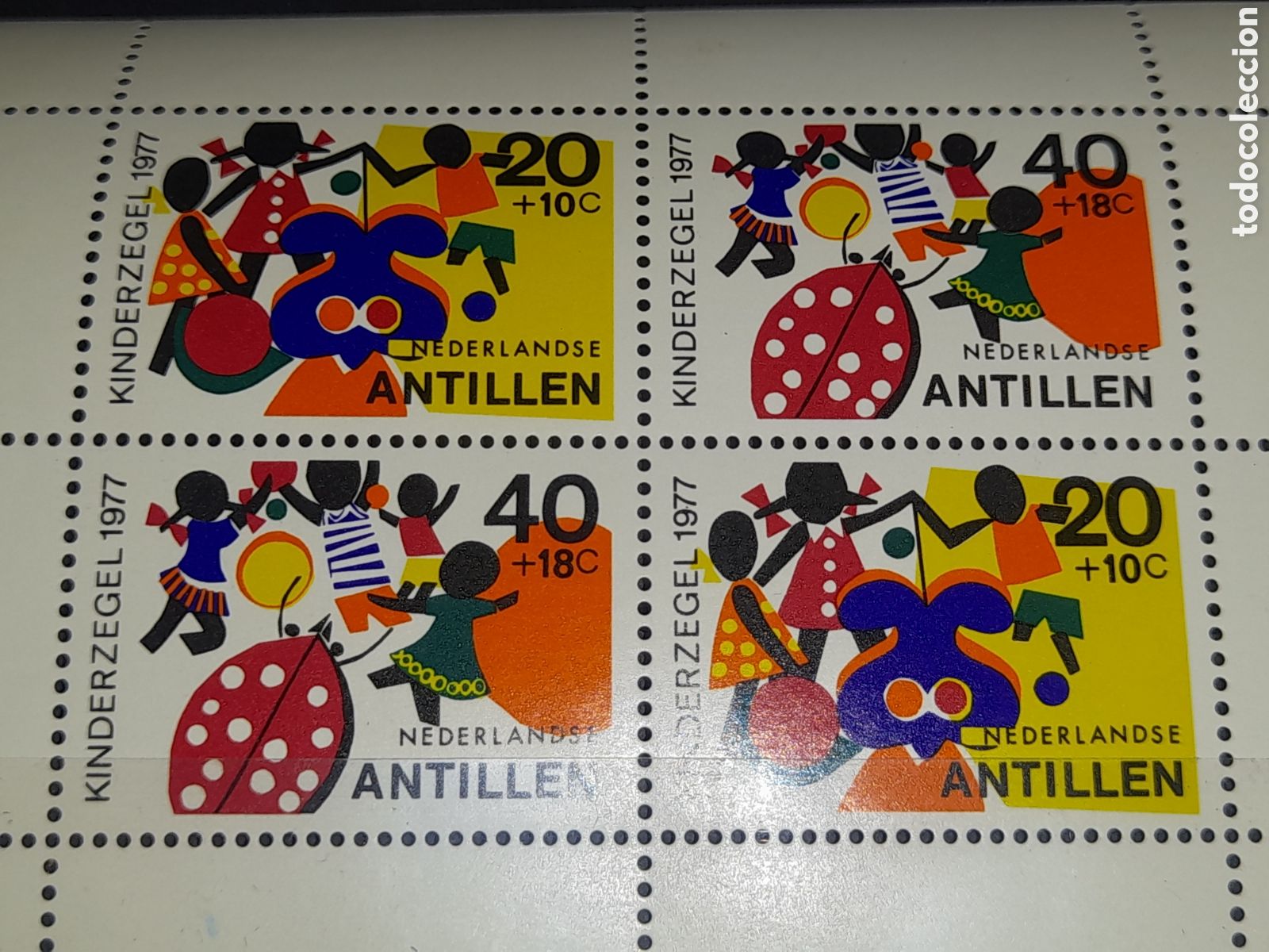 Sellos: HB Antillas Holandesas nuevo 1977. Infancia. Juegos. Lobo. Calabaza. Fiesta. Fantasma. Bailes. Fo