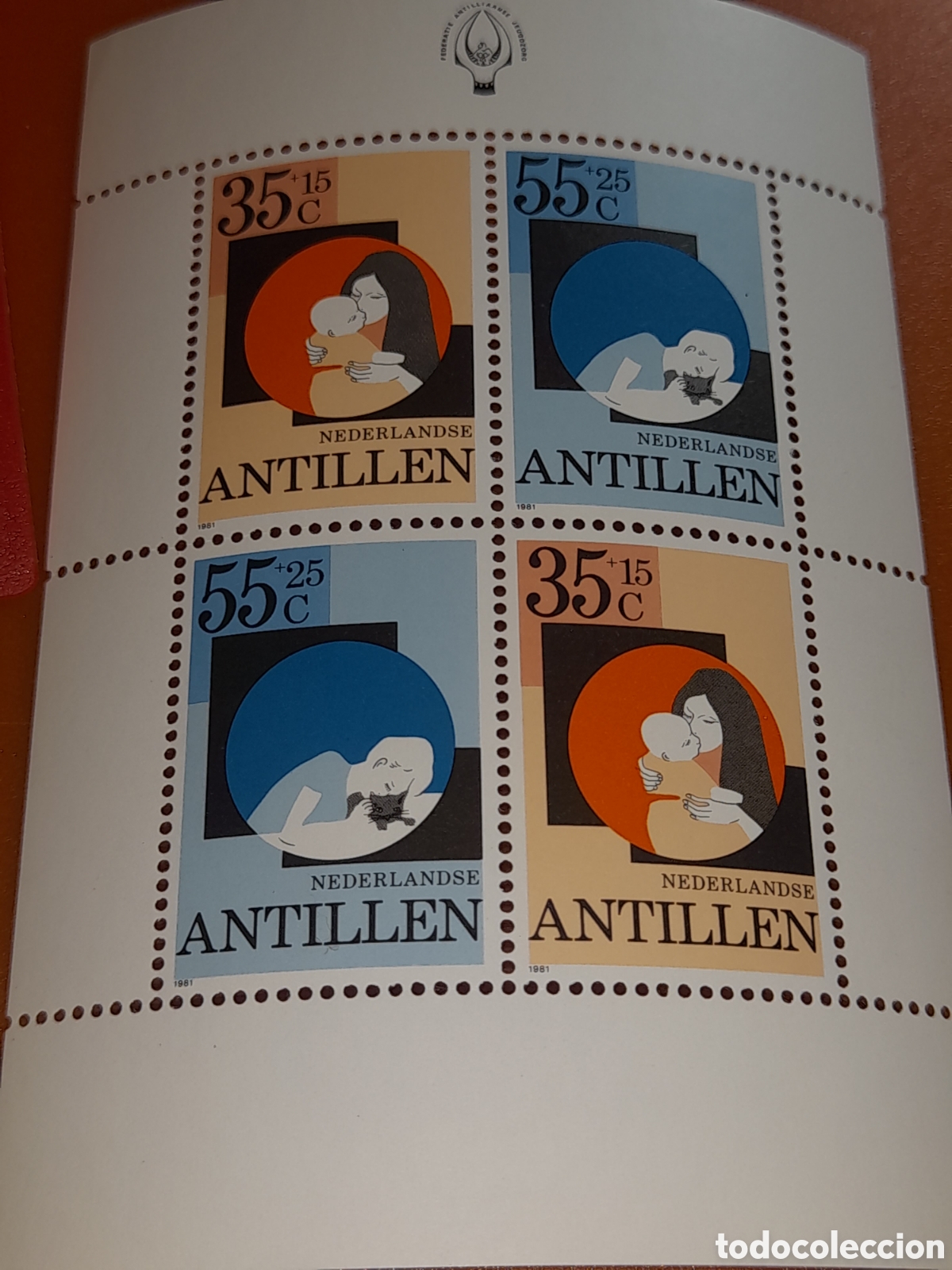 Sellos: HB Antillas Holandesas nuevo 1981. Pro infancia. Sanidad. Salud. Cuidados. Medicina. Pediatr&iacute;a. J