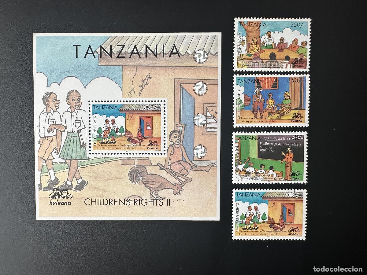 Sellos: Tanzania 2004 Mi. 4209-4212 Bl. 570 Derechos del ni&ntilde;o Escuela Educaci&oacute;n de escolares
