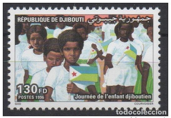 Sellos: Djibouti 1996 Mi. 628 nine MNH D&iacute;a del Ni&ntilde;o de &iexcl;Bandera rara!