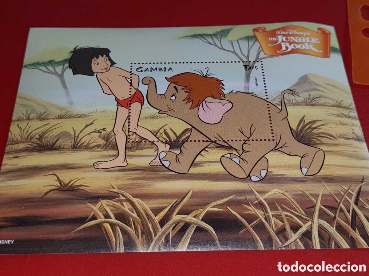 Sellos: HB Gambia nuevo 1999. Disney. El libro jungla. Animaci&oacute;n. Dibujos. Pel&iacute;cula. Fauna. Elefante. Mamife