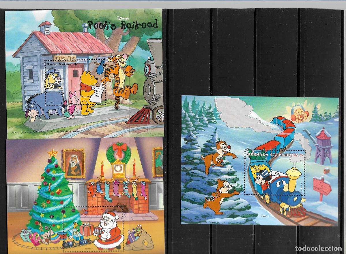 Sellos: GRENADA GRENADINES 1998, HOJAS BLOQUE - WALT DISNEY - NAVIDAD. MNH