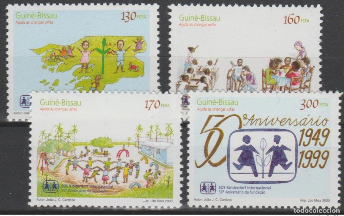 Sellos: Guinea-Bissau 2000 Mi. 1267 - 1270 Aldea infantil SOS 50 ans MNH ** Banderas