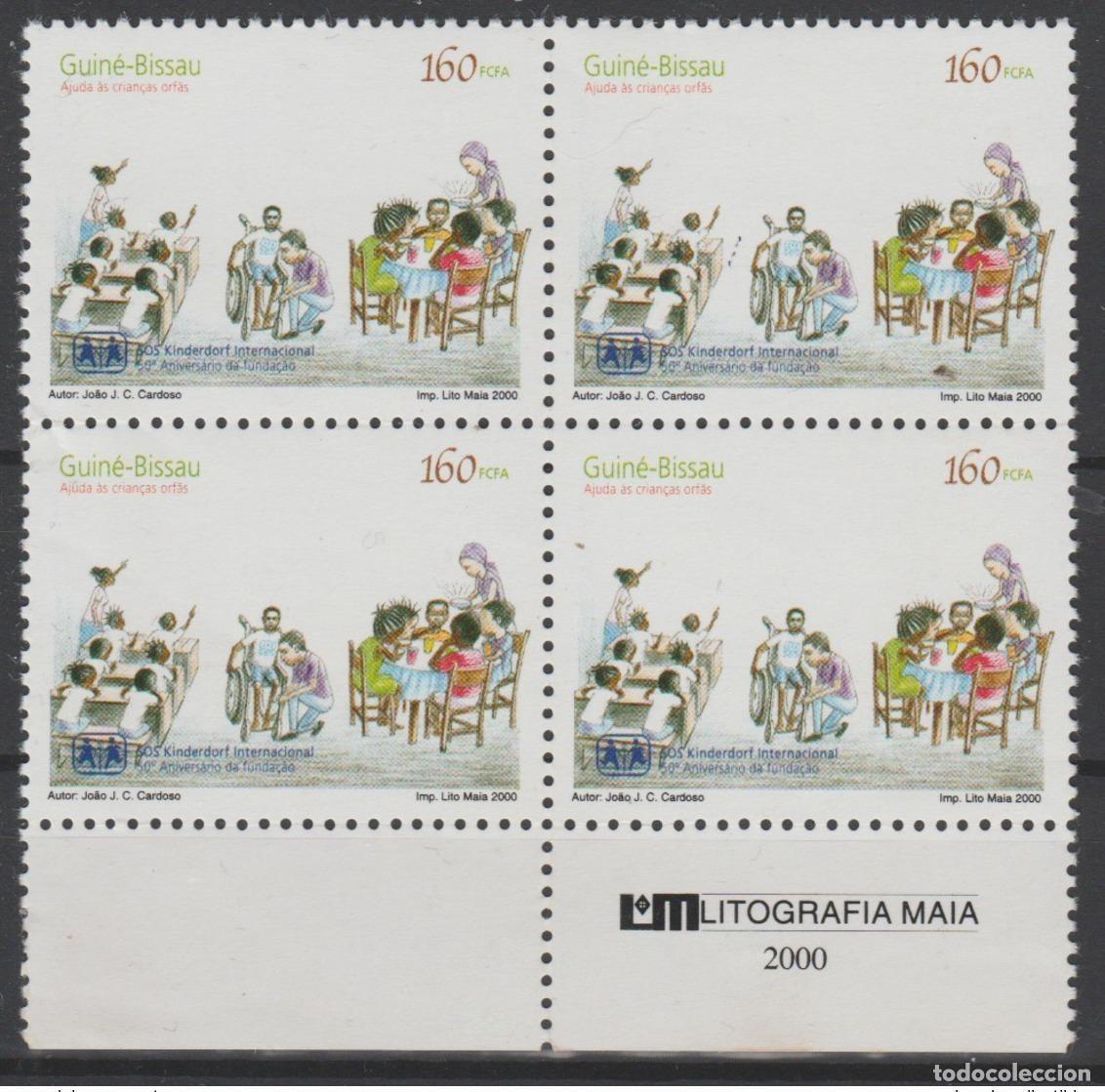 Sellos: Guinea-Bissau 2000 Mi. 1268 160 FCFA Bloque 4 Aldea infantil SOS 50 ans MNH**