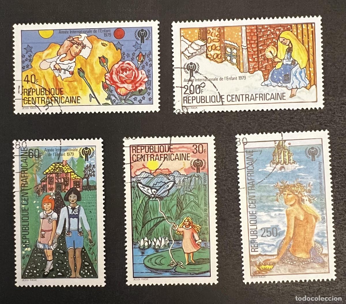 Sellos: Centro&aacute;frica 1979 Mi. 643-647 ob. A&ntilde;o Internacional del Ni&ntilde;o cuentos