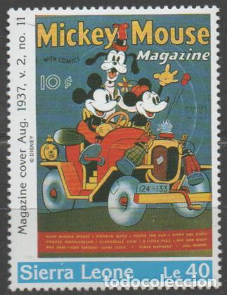 Sellos: SIERRA LEONA IVERT N&ordm; 1619, PORTADA DE LA REVISTA MICKEY MOUSE DE AGOSTO DE 1937, NUEVO ***