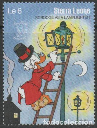 Sellos: SIERRA LEONA IVERT N&ordm; 1213, PATO DONALD FAROLERO, NUEVO ***