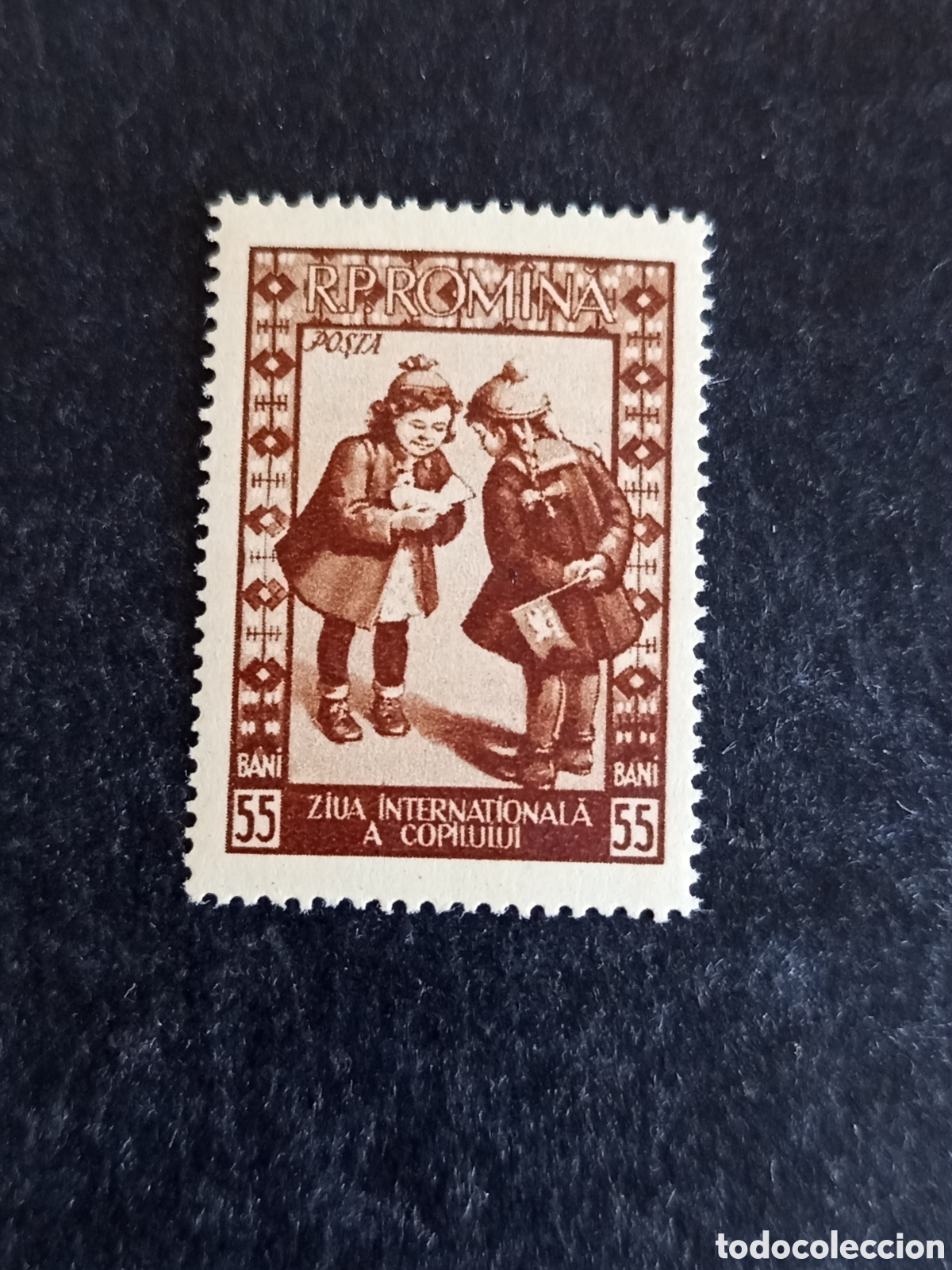 Sellos: Ruman&iacute;a, 1955. D&iacute;a internacional Infancia. Yv 1379. Serie completa. Pedido m&iacute;nimo 3 &euro;. Ver fotos.