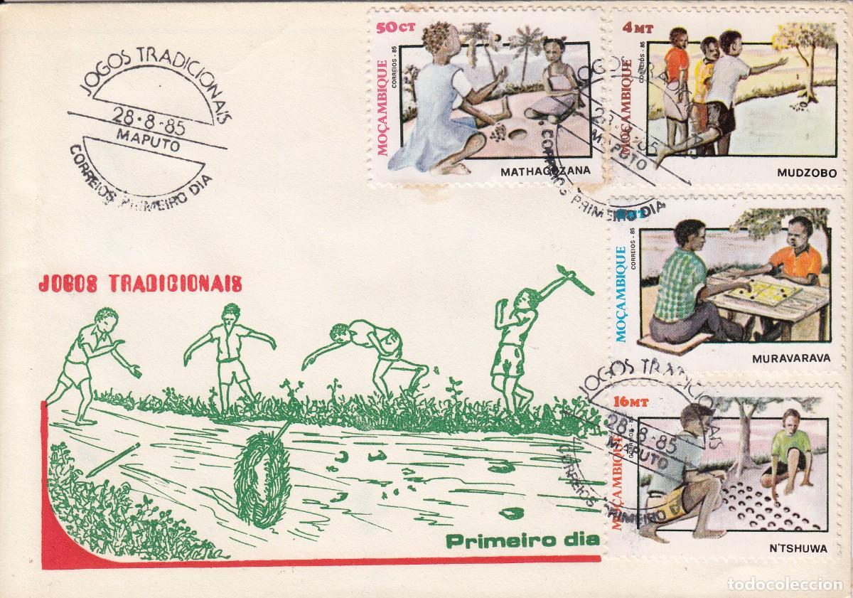 Sellos: MATASELLOS PRIMER DIA - JUEGOS INFANTILES - MOZAMBIQUE - 1985