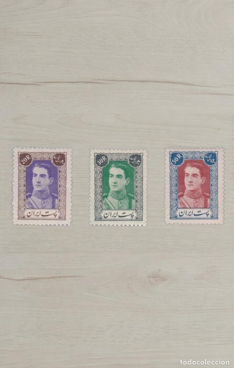 Sellos: Iran 1950s Mohammad Reza Shah Pahlavi COMPLETE High-Value Selection Mint 3v - Premium Royal Portrait