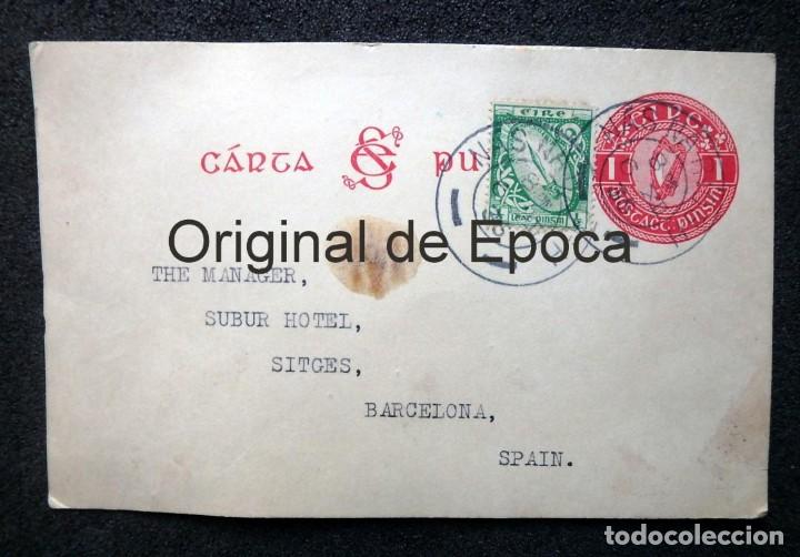 Sellos: (JX-190261)Tarjeta postal enviada desde el Estado Libre de Irlanda a Sitges (Barcelona )1935. - Foto 1 - 152004162