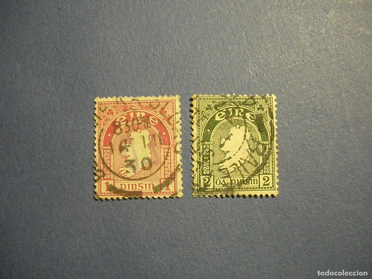 Sellos: IRLANDA - EIRE - MAPA - 1 Y 2 PENIQUES. - Foto 1