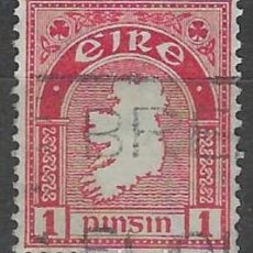Francobolli: IRLANDA 1940-46 - MAPA NACIONAL, ROJO - USADO