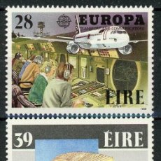 Sellos: IRLANDA 1988 IVERT 653/4 *** EUROPA - TRANSPORTES Y COMUNICACIONES