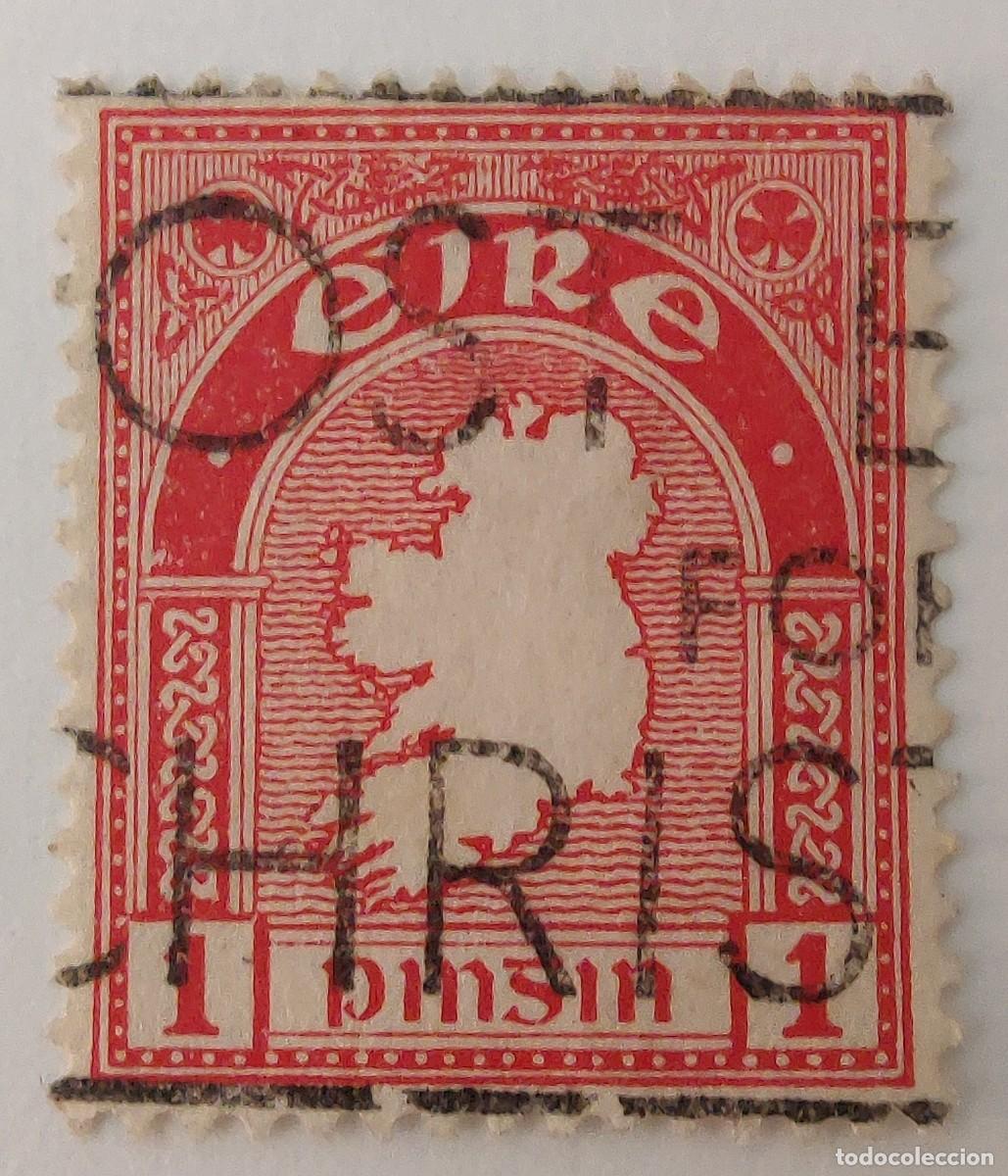 Sellos: 2 Sellos. Irlanda. Mapa. A&ntilde;o 1920. - Foto 4