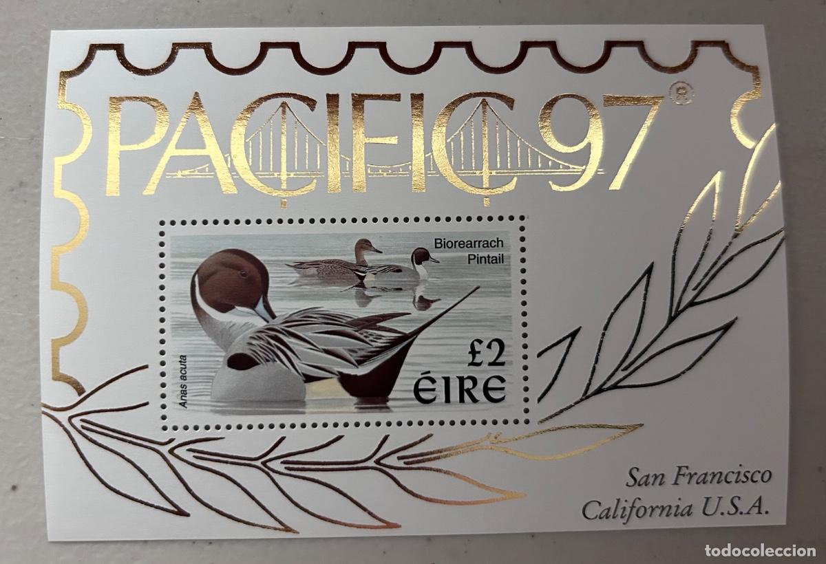 Sellos: Hoja de souvenir Irlanda 1997 Show de Filatelia en SAN a Francisco, CA pato pintail MNH