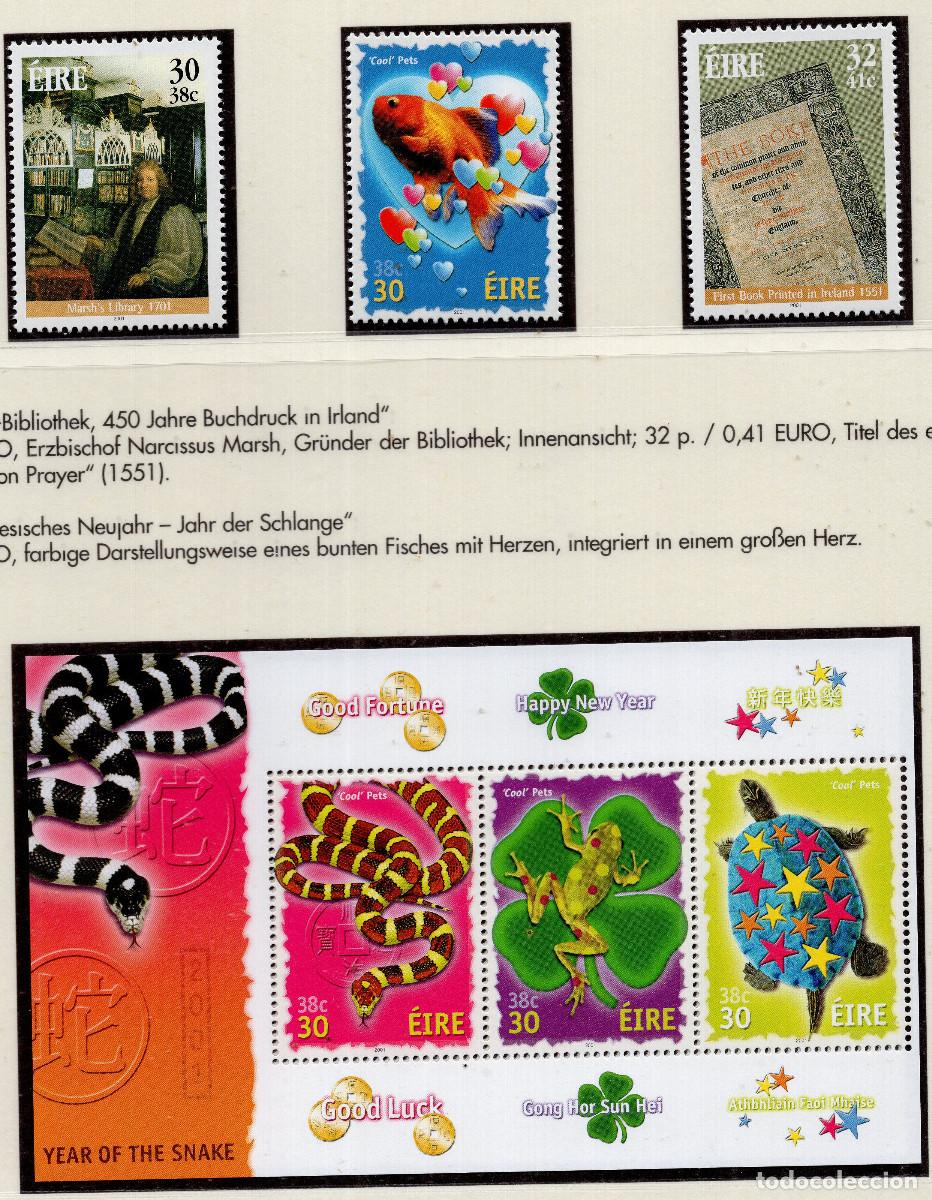 Sellos: IRLANDA 2001 STAMP MICHEL IE 1304+1321-1322+BL37