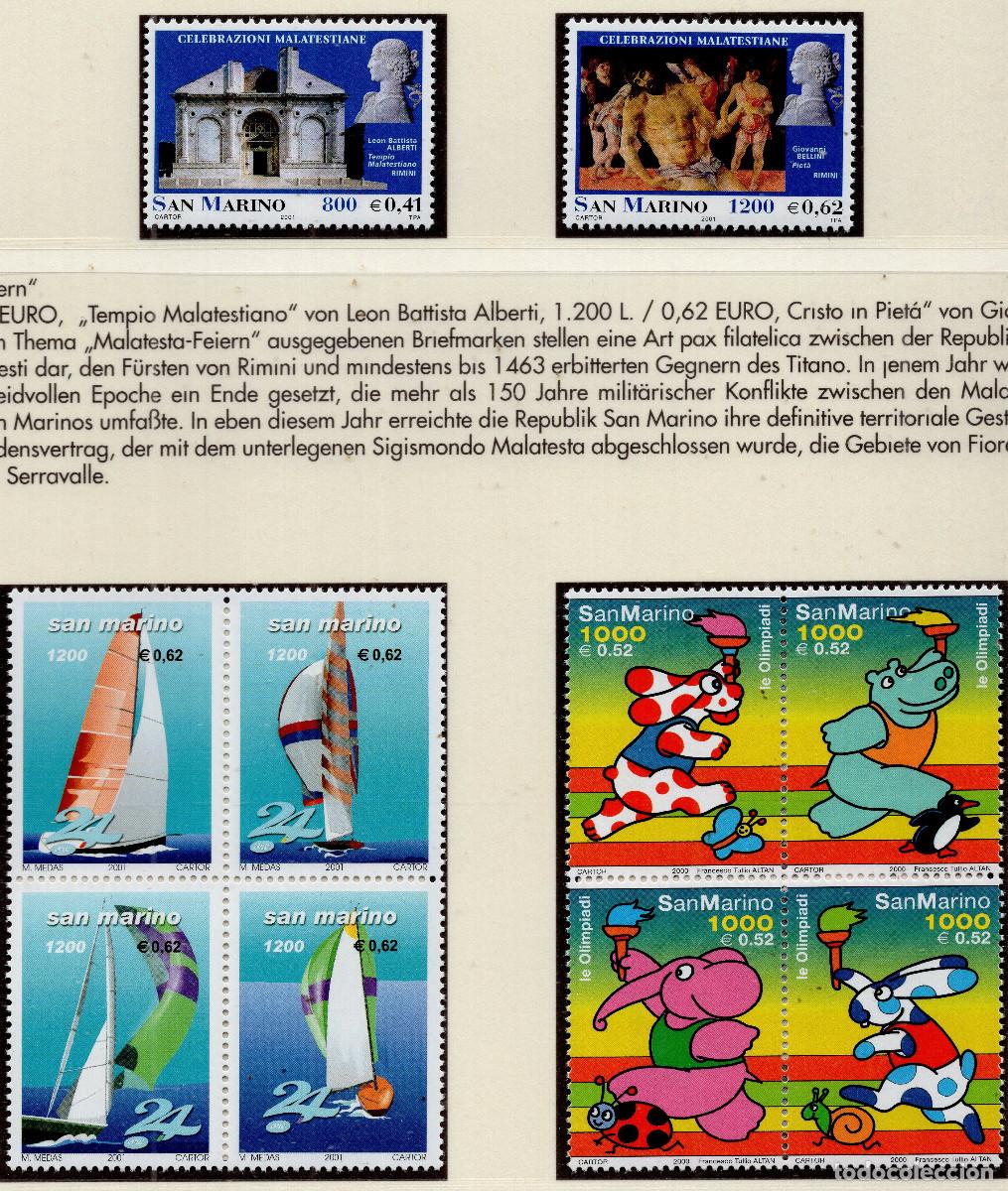 Sellos: SAN MARINO 2000-2001 STAMP MICHEL SM 1932-1933+1934-1937+1893-1896