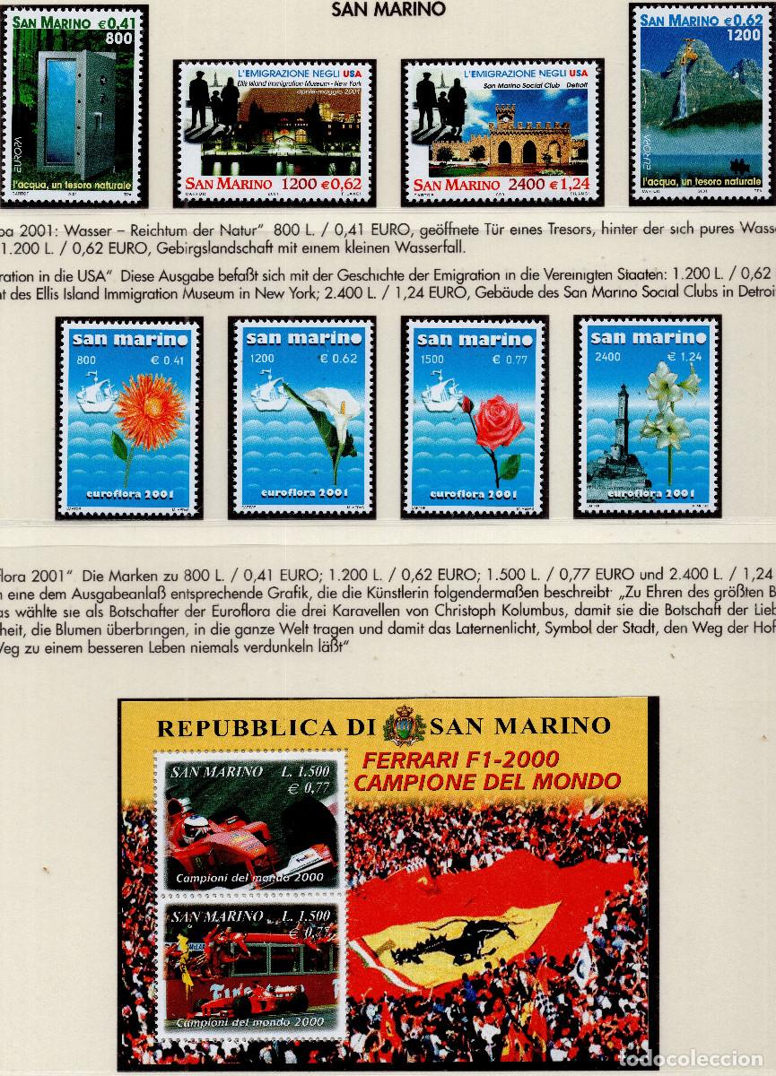Sellos: SAN MARINO 2001 STAMP MICHEL SM 1950-1951+1952-1953+1954-1957+BL28