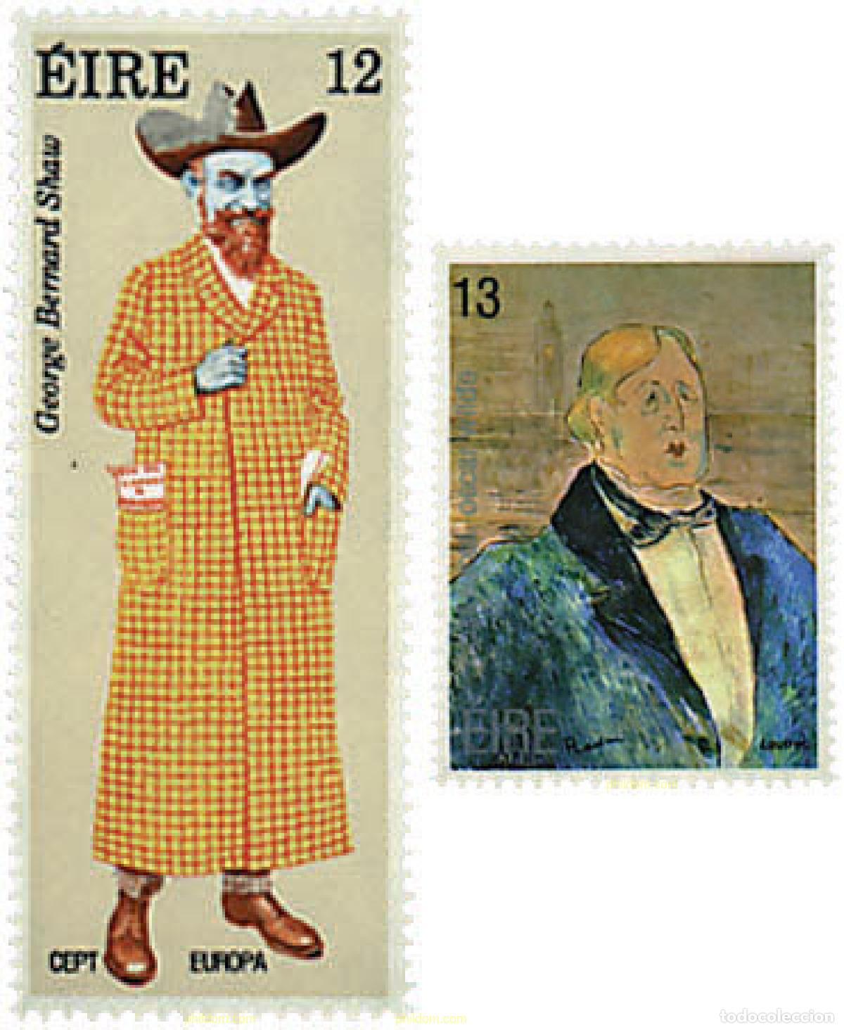Sellos: 62417 MNH IRLANDA 1980 EUROPA CEPT. GENTE FAMOSA