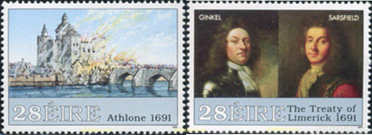 Sellos: 147263 MNH IRLANDA 1991 3 CENTENARIO DEL ASEDIO DE ATHLONE Y DEL TRATADO DE LIMERICK