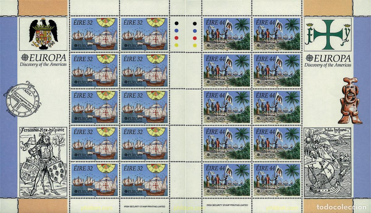 Sellos: 9027 MNH IRLANDA 1992 EUROPA CEPT. 500 ANIVERSARIO DEL DESCUBRIMIENTO DE AMERICA