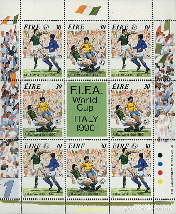 Sellos: 9364 MNH IRLANDA 1990 COPA DEL MUNDO DE FUTBOL. ITALIA-90