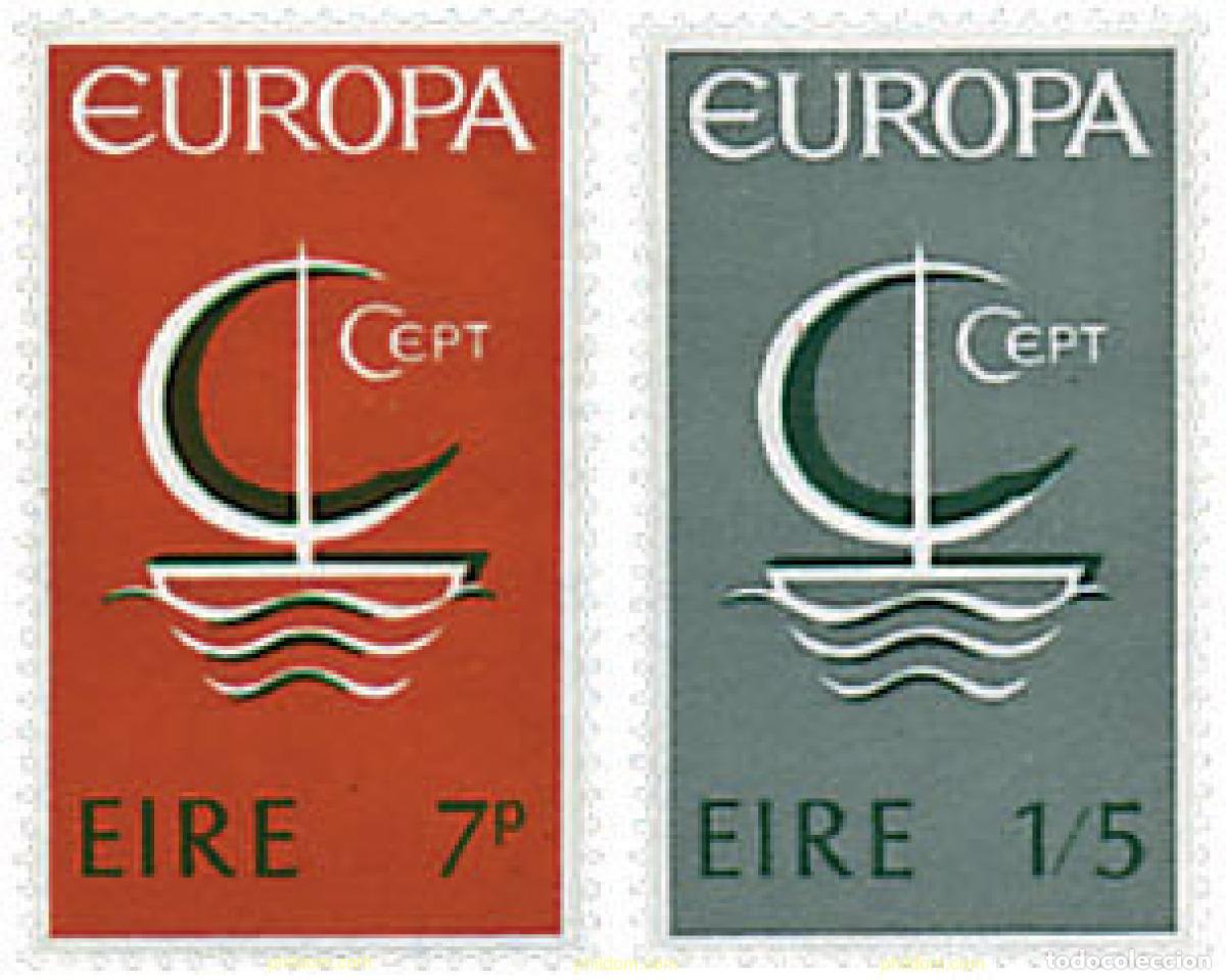 Sellos: 77182 MNH IRLANDA 1966 EUROPA CEPT. NAVIO EUROPA